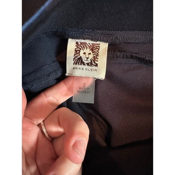 Anne Klein Women’s Ponte Dress Pants Cropped Trousers size 2 Black Slacks - Picture 4 of 5